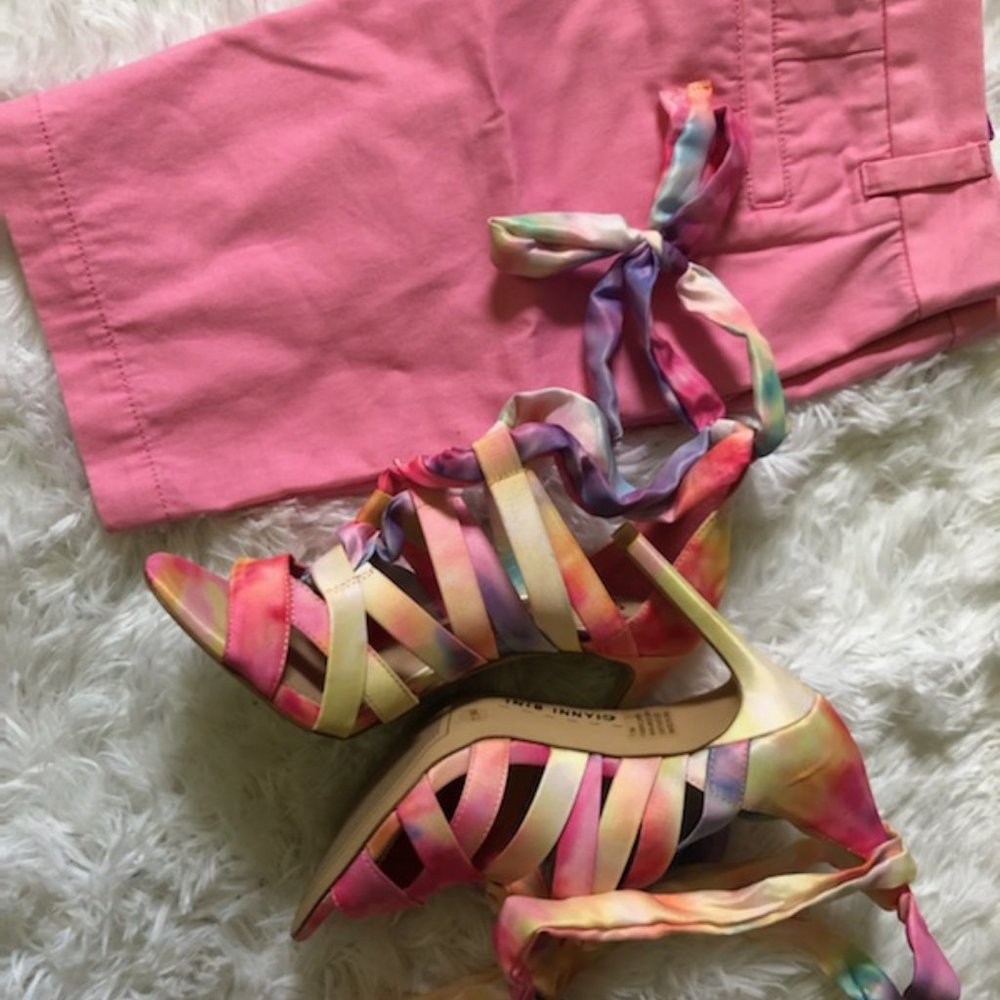 Gianni Bini Pastel Tie Dyed Stilleto Heel Sandals